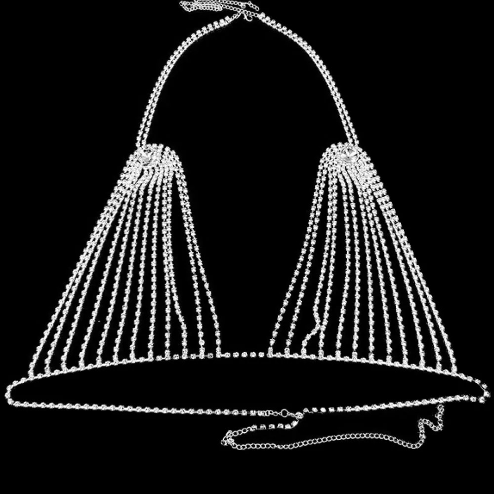Stonefans Sexy Hollow Rhinestone Bra and Thong Panties for Women Charm Bikinis Crystal Body Chain Harness Underwear Jewelry Gift 260120