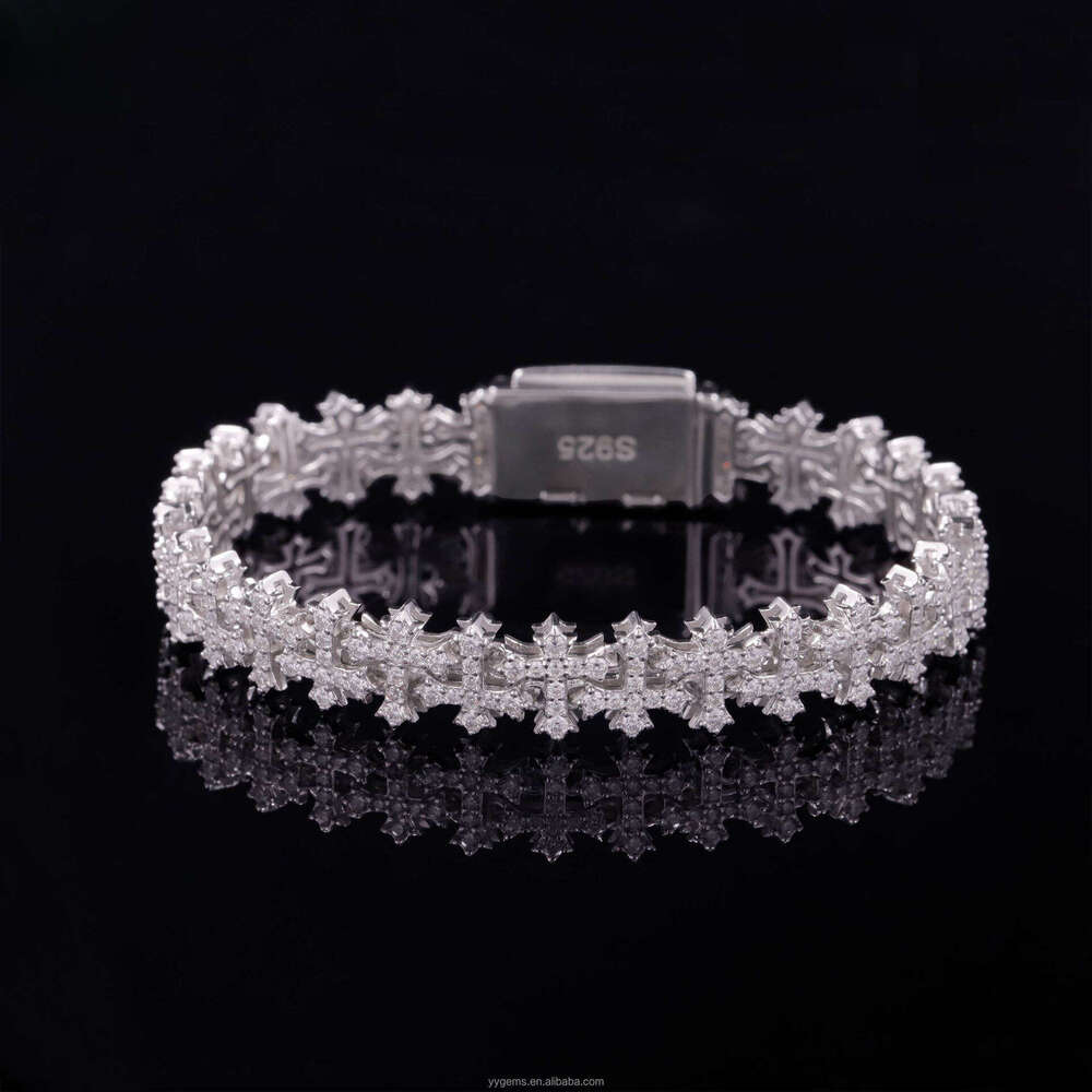 Moissanite Cross Bracelet Sterling Silver Minimalist Jewelry Versatile Bracelet Jewelry