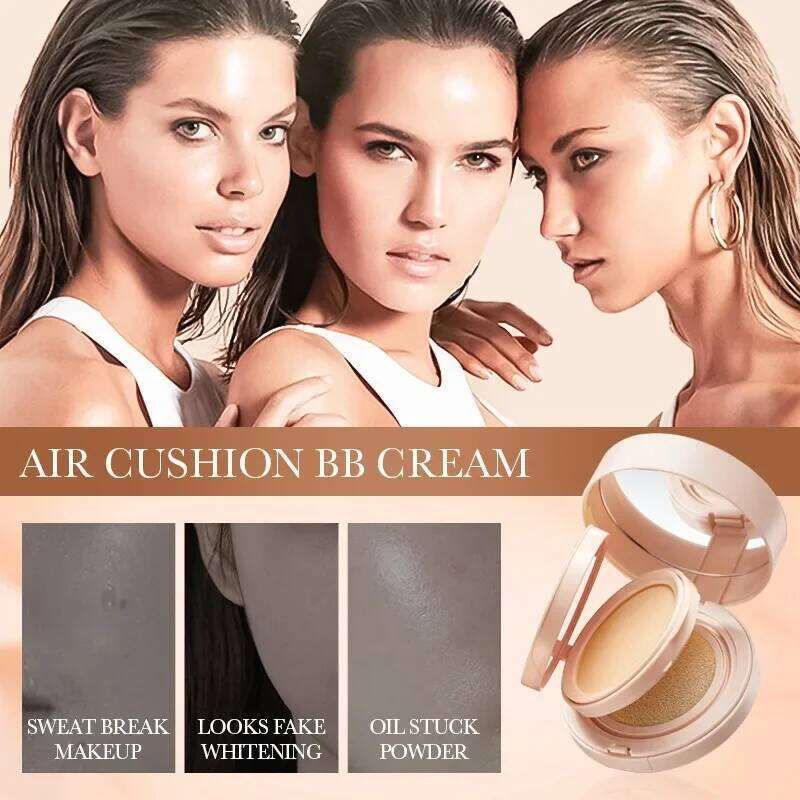 2 in 1 Double Layer Clear Natural Lasting Brightening Sadoer Makeup Concealer Loose Powder Air Cushion BB Cream 26L0209
