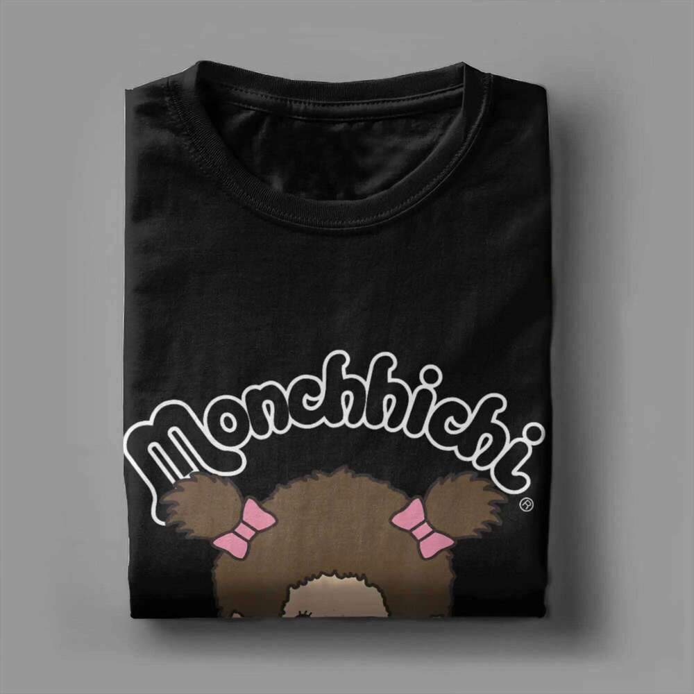 Men's Monchhichi Since 1974 Happy Little Fluffy Girl T Shirts Pure Cotton Clothing Vintage Short Sleeve Crew Neck Tees T-Shirt X260209