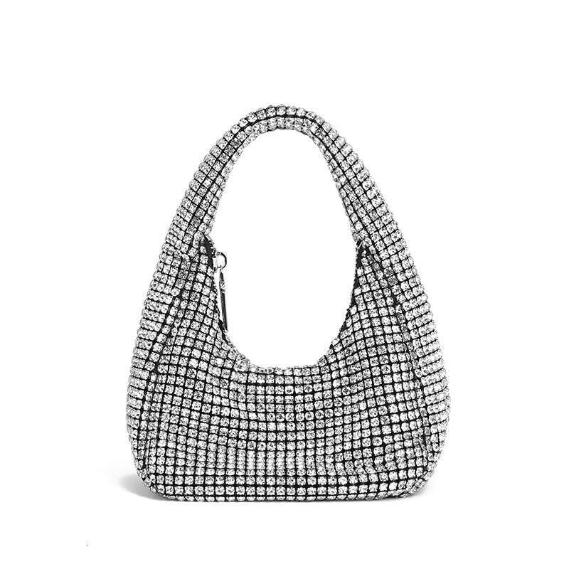 Evening Full Diamond Moon 2026 Summer New Fashion High-End Diamond-Encrusted Handheld Underarm Baguette Bag