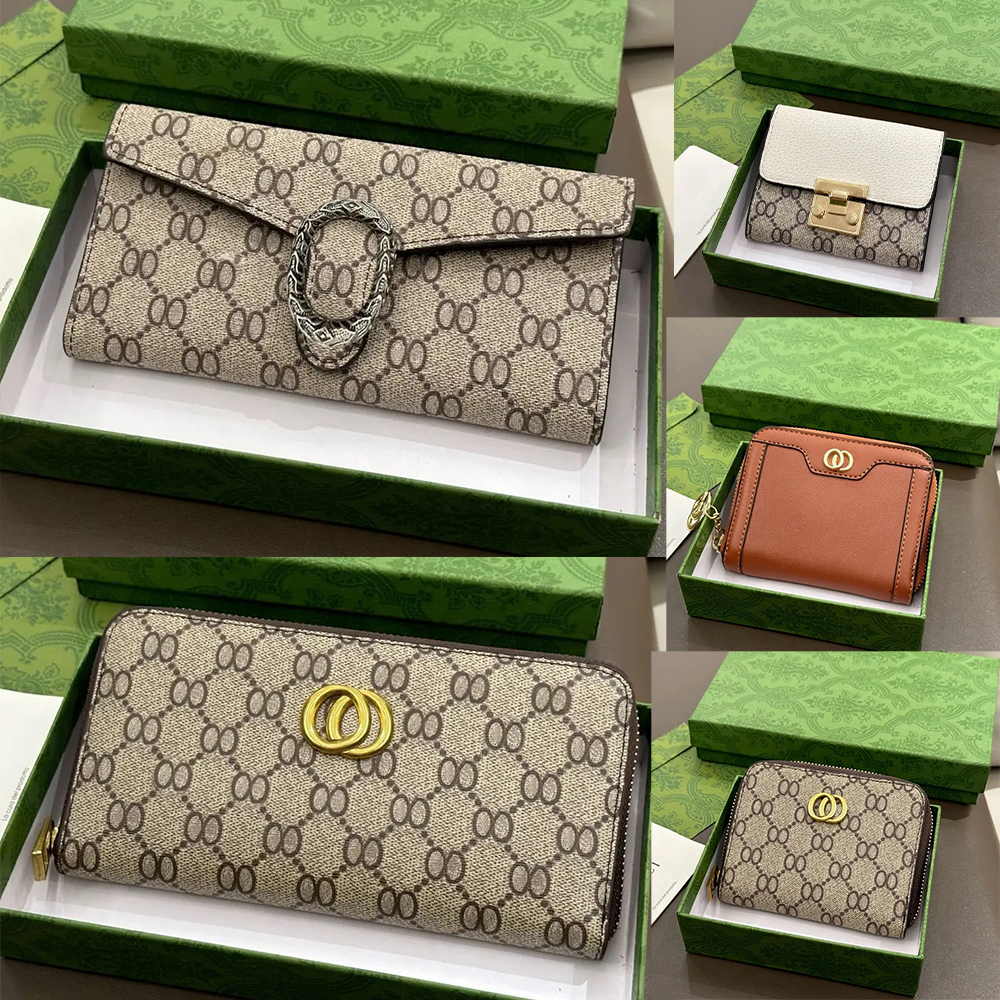 Designer Wallet Women Luxury with Horsebit Motif Soft Calfskin Leather Zip Around Coin Purse Wallet for Women Checker Pattern Lining