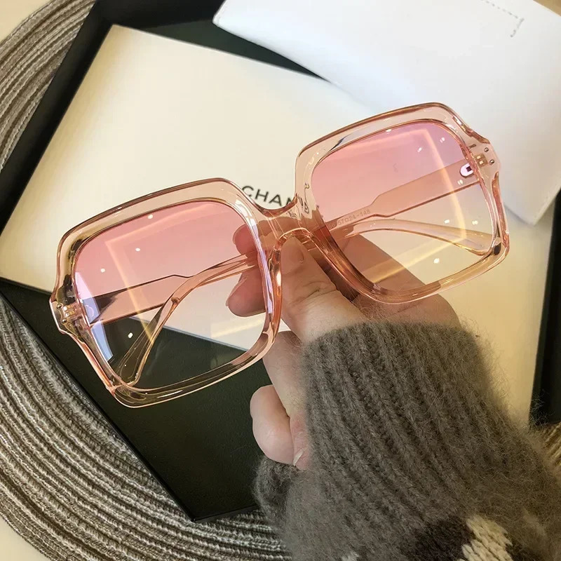 Sunglasse Vintage Oversize Square Big Frame Women Sun Glasses Black Fashion Gradient Female 260206