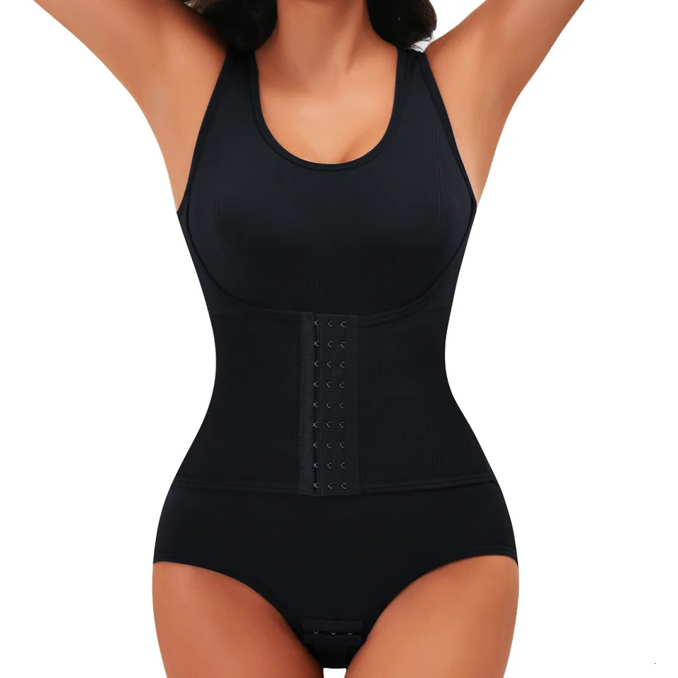 Bodysuit Shapewear with Belt Women Tummy Control Fajas Body Shaper Waist Trainer Slimming Cincher Corset Tops Gym Belly Trimmer 260207