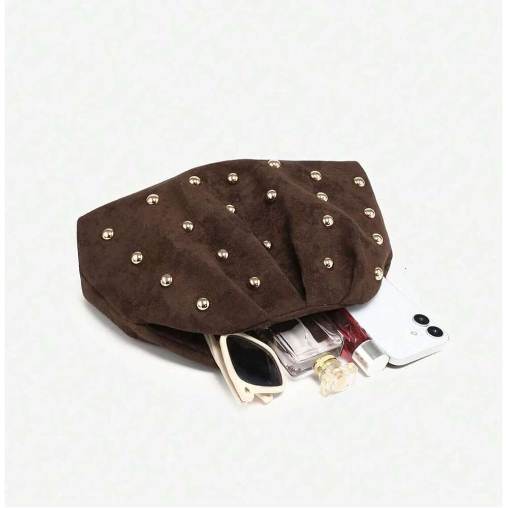 Women S Elegant Studded Clutch Bag Magnet Ruched Bags Retro Vintage Evening Handbag 2026