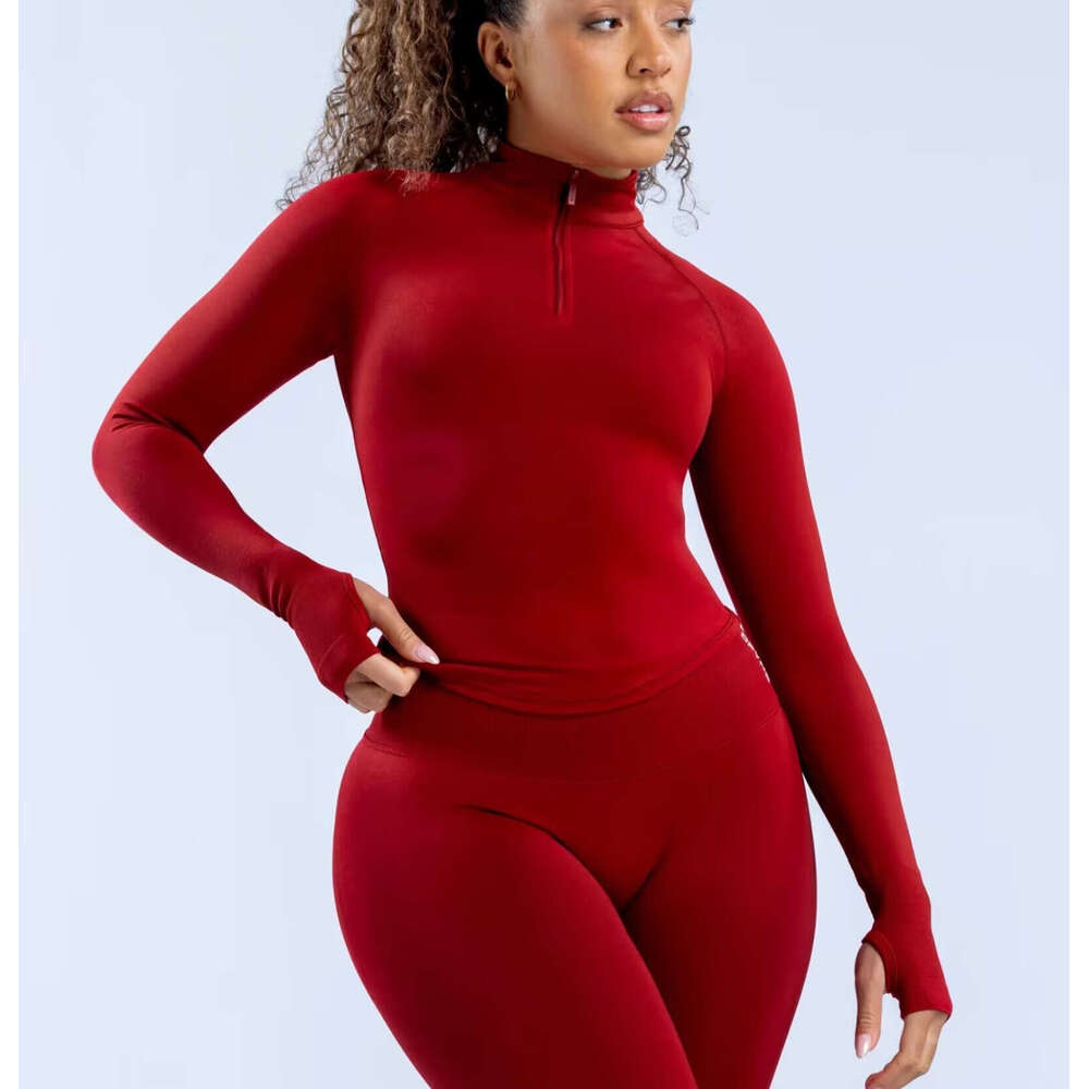 2026 Zipper Full Matte Ultra-Soft Nylon Fabric Tight Yoga Top Jacket Long Sleeve Fitness Apparel WKERSIY