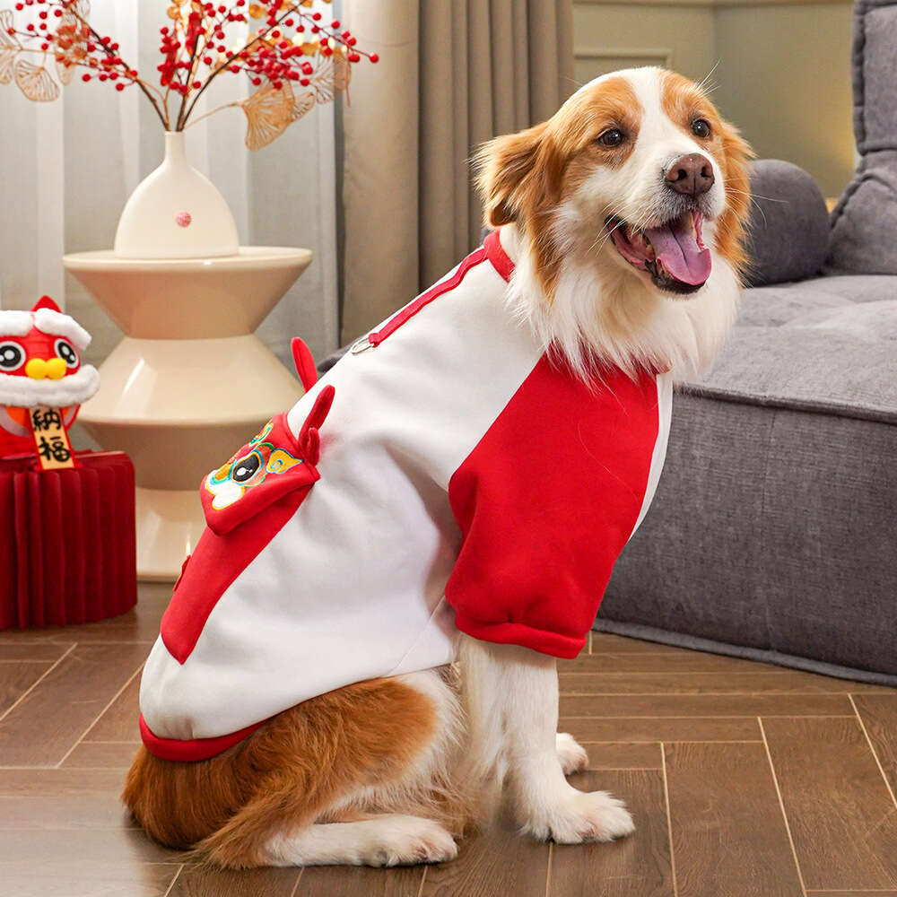 Pet New Year Autumn Winter Warm Large Golden Retriever Border Collie Dog Apparel Cat Clothes Wholesale