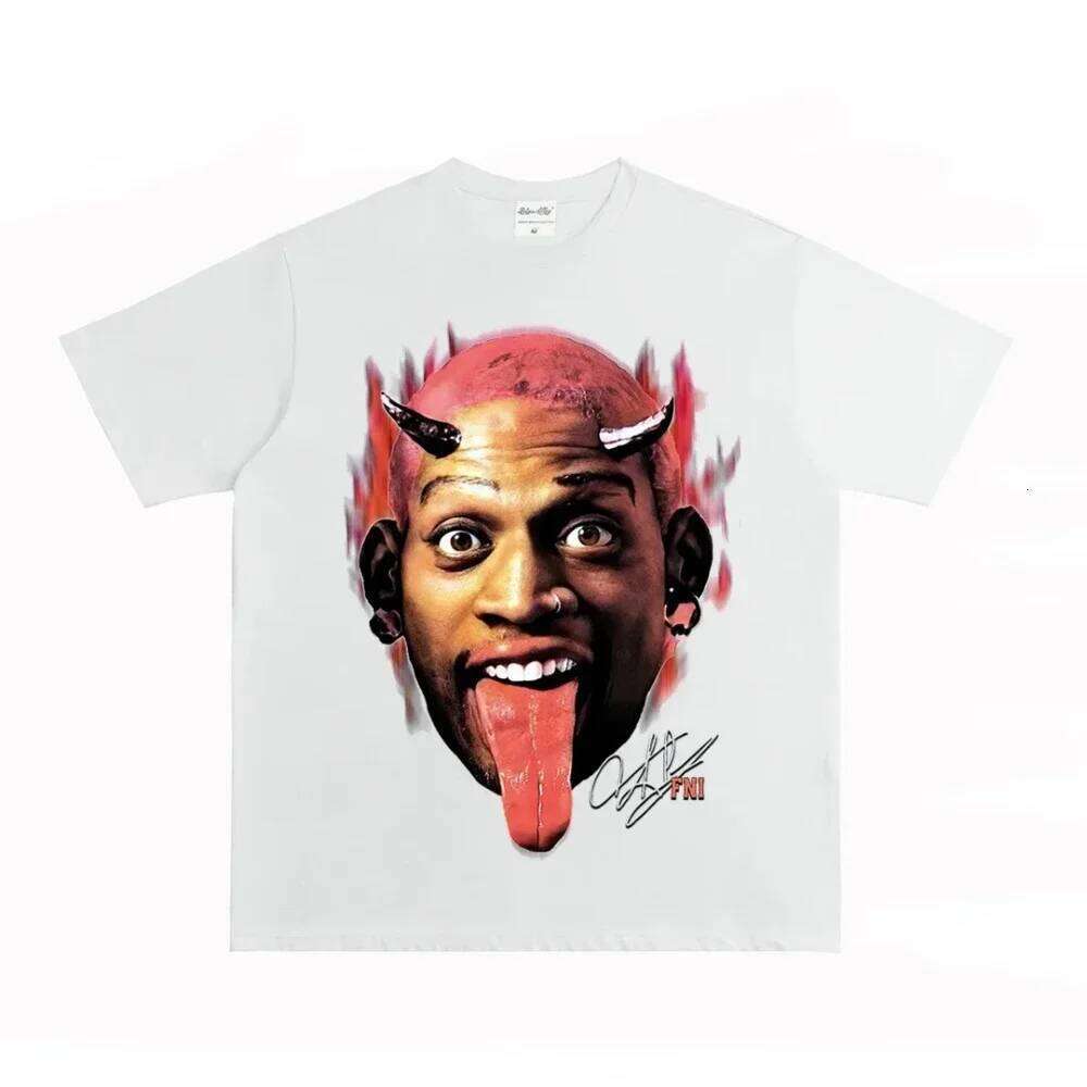 Fashion Men Women T-shirt Rodman American Big Head Crew Neck Short Sleeve Cotton T-Shirt Street Wear Tops Clothing X260209