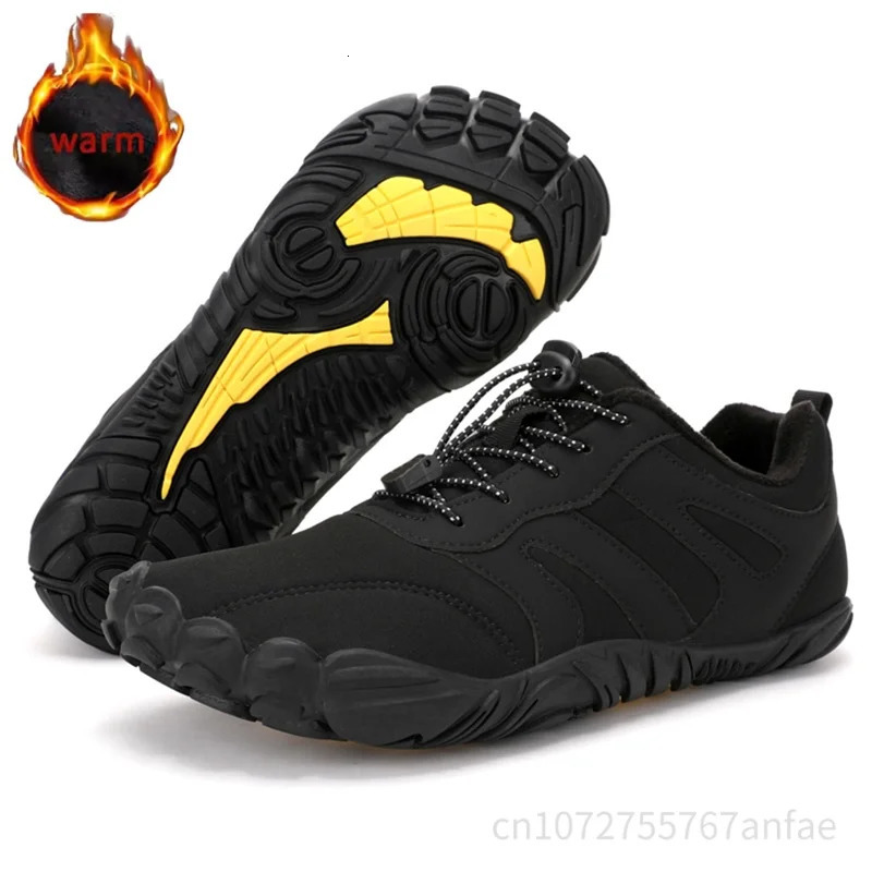 Mens Winter Warm Barefoot Shoes Waterproof Wide Toe Non-Slip Rubber Sole Plush Lined Hiking Shoes Outdoor Sneakers Running Shoe260128
