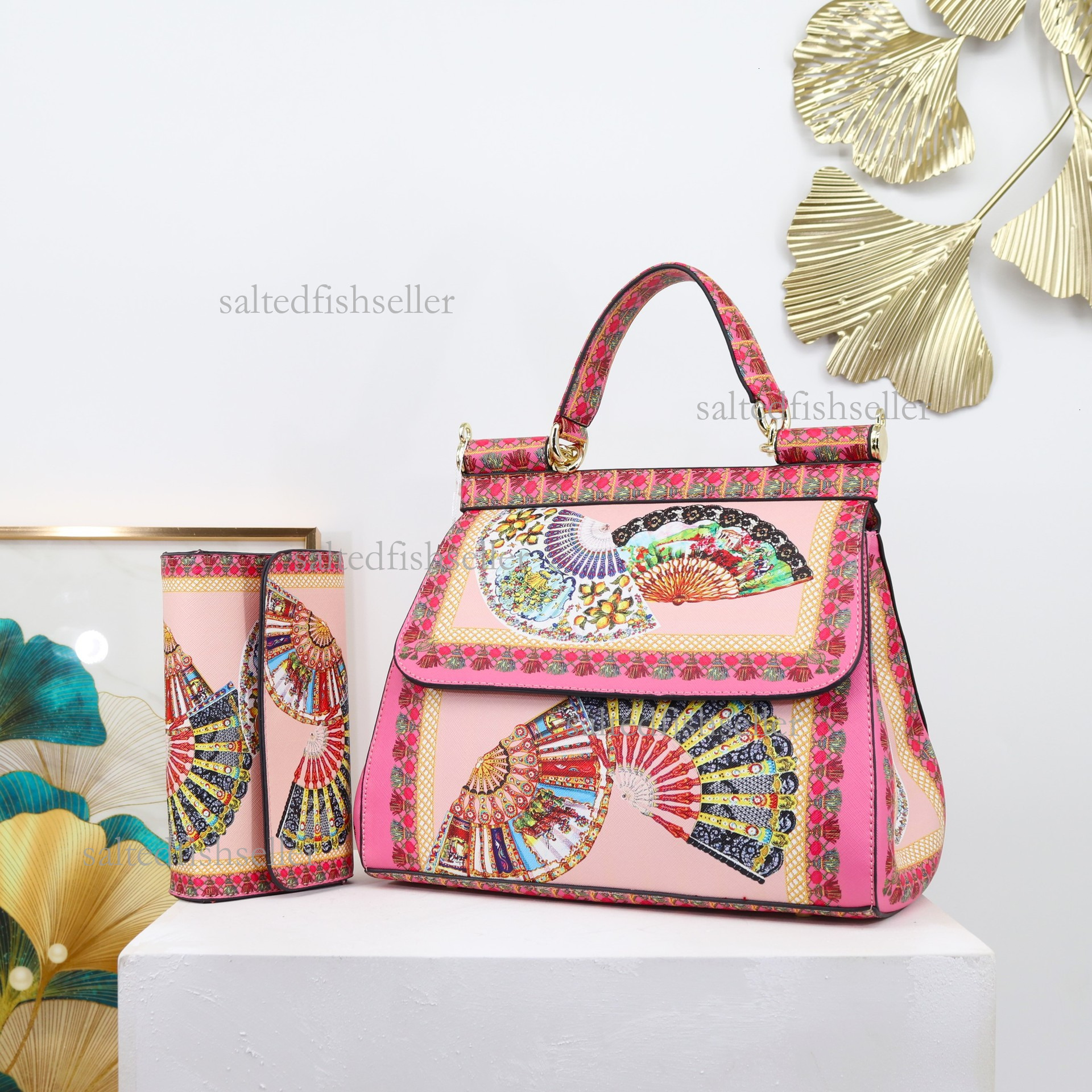 2026 Luxury Fashion Printed Handbag Explosive Chinese Style Brand Texture Women's Single Shoulder Steamed Bun Mother Bag Trendy Wallet Leisure PU
