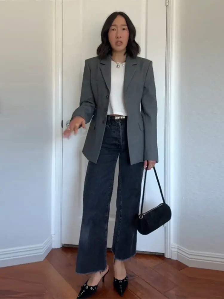 Elegant Womens Blazer Suit Sheer Pants Set Fashion Slim Fit Coat Jacket Formal Office Female 2026 Outerwears Casual Outfit 260120