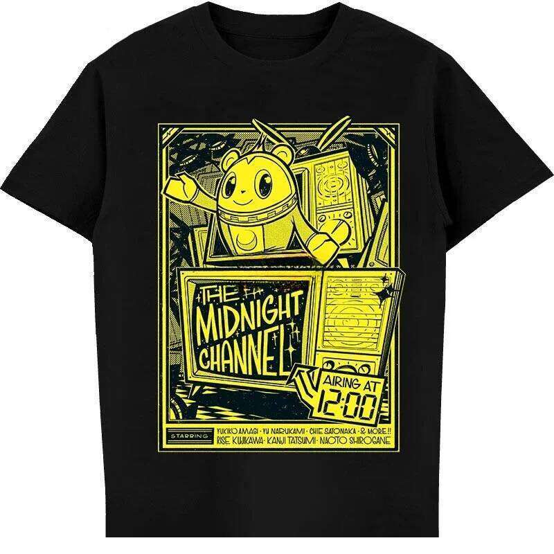 DMN Black Persona 4 Midnight TV t-Shirt COTTON fashion 2024 Summer vintage Short Sleeve printing t-shirt man X260209