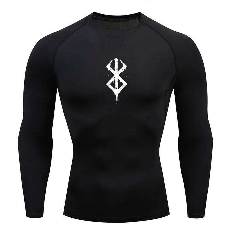 Anime Men's Compression Shirt Fitness Sport Running Tight Gym TShirts Athletic Workout Quick Dry Tops Tee Summer 26Y0209