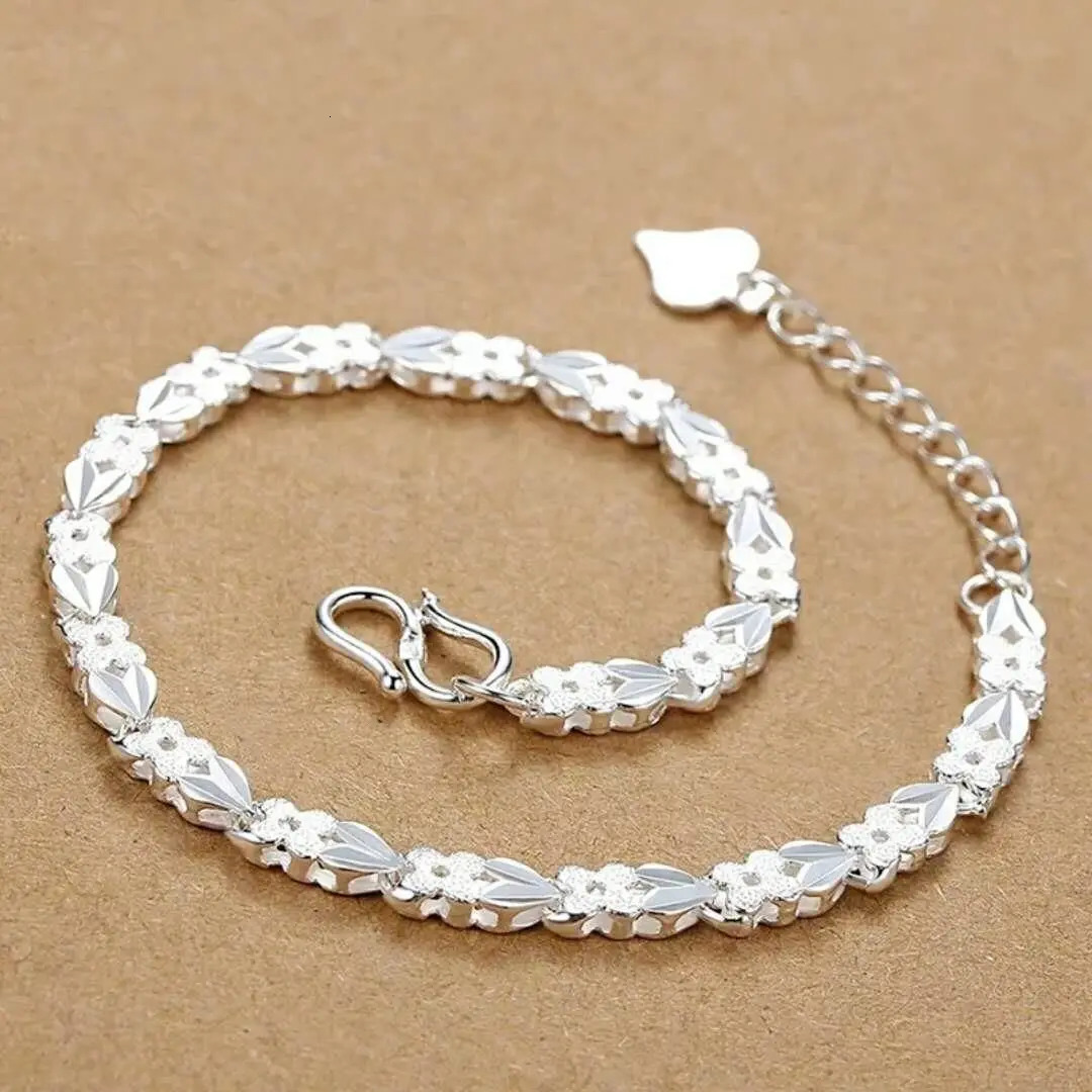 Fine Heart Bracelets 925 Sterling Silver Chain Cuff for Women Men Adjustable High Quality Fashion Party Jewelry Gifts 260128