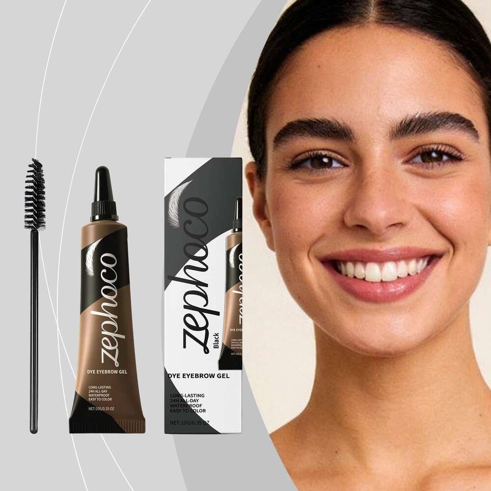 zephoco Anti-Smudge Eyebrow Tinting Cream Black - Smooth texture, easy to apply, creates voluminous, three-dimensional, natural-looking eyebrows