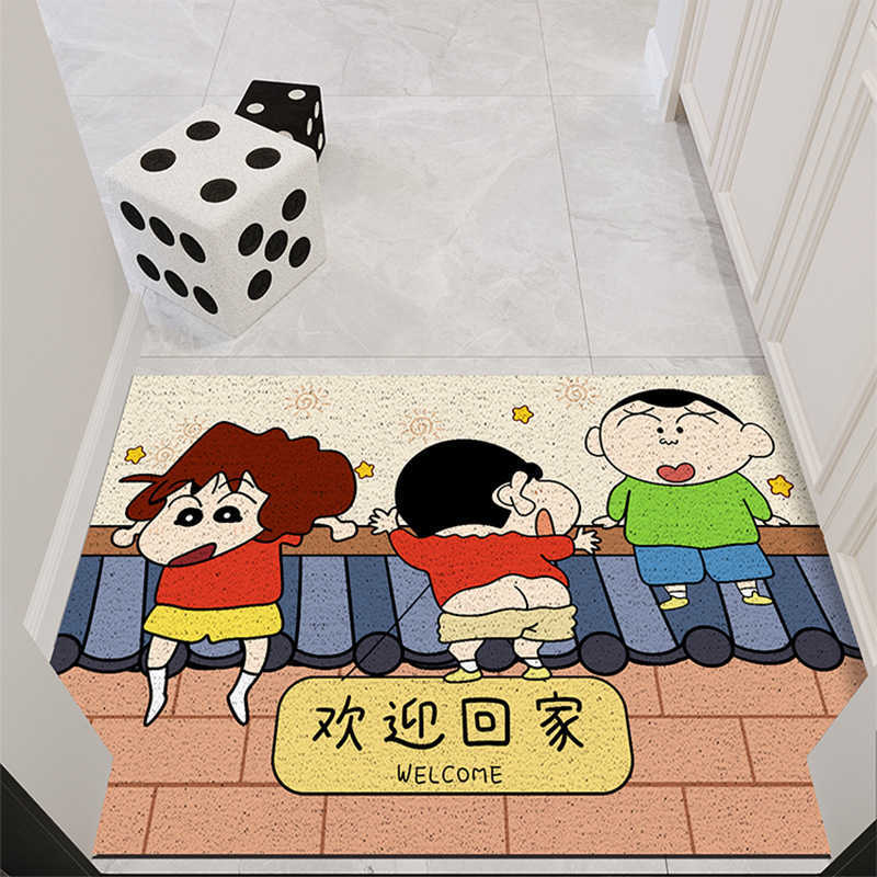 Home Entrance Door Small New Cartoon Silk Loop Doormat Cuttable Entryway Entrance Scratch-Resistant Foot Mat Outdoor Dirt-Resistant Dust Removal S2602