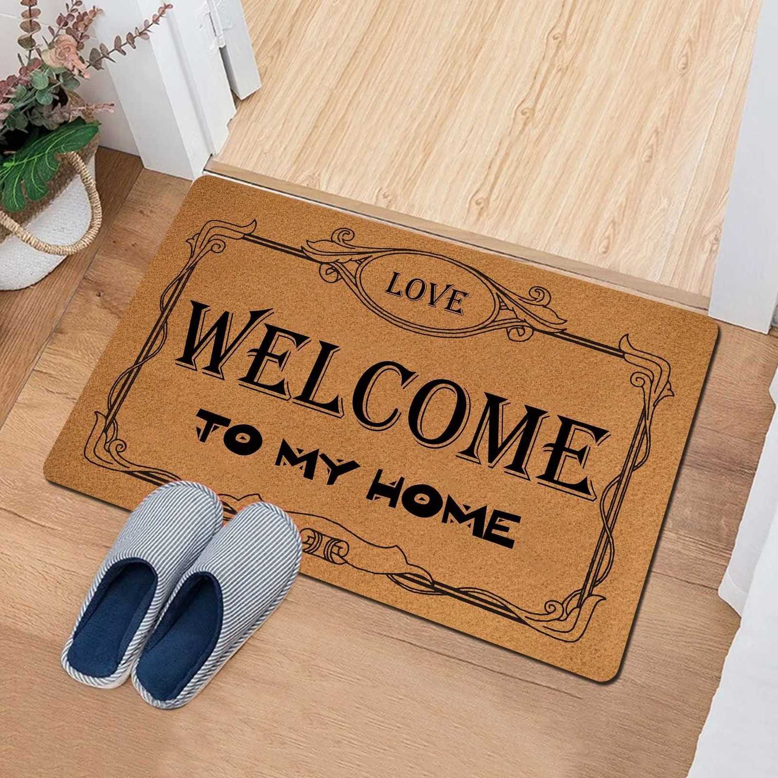 Welcome Sweet Home Pattern Printed Floor Mat Door Mat Entrance Carpet Bathroom Absorbent Non Slip Mat Kitchen Door Mat S260207