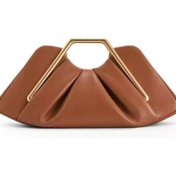 New Personalized Pleated Cloud Ladies PU Soft Leather Vintage Ring-Shaped Evening Bag Light Luxury Texture Handbag