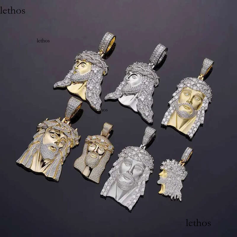 High Quality Hip Hop Religious Mossanite Piece Gold Iced Out Vvs Moissanite Pendant Jesus Big Size 0c