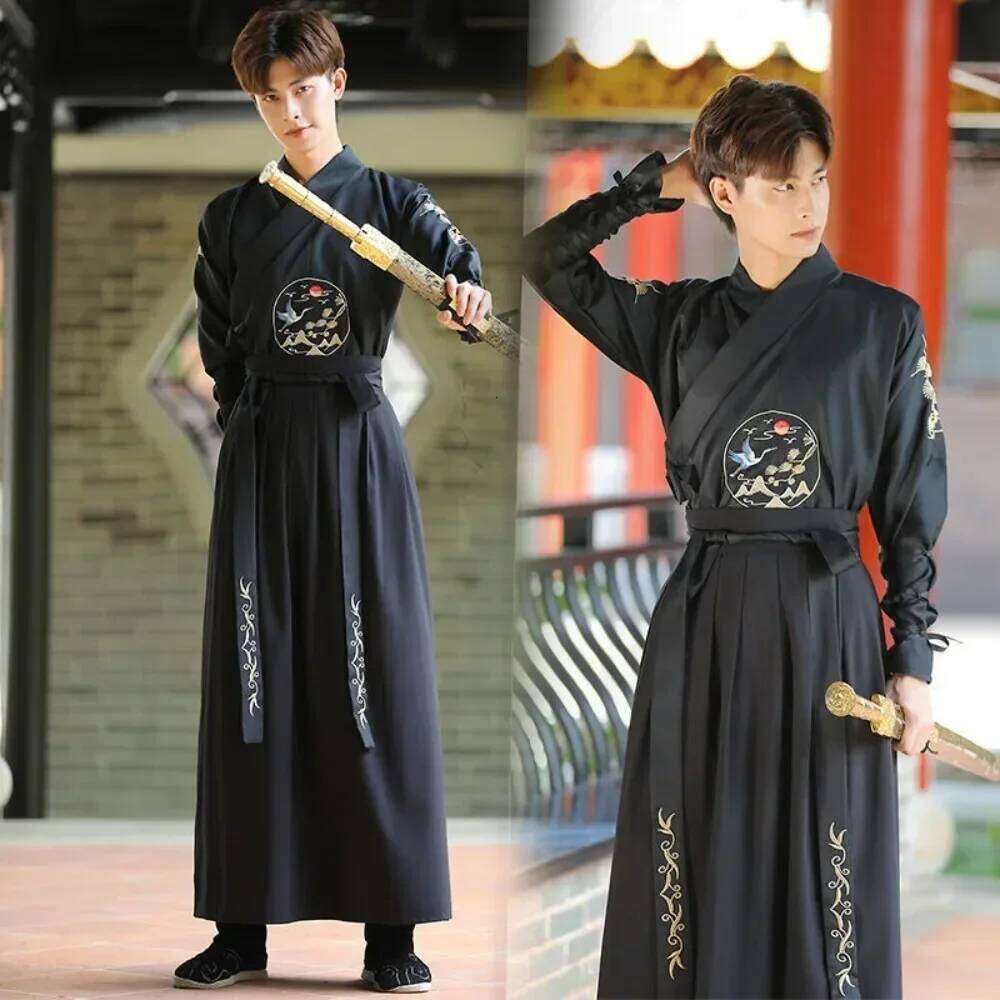 2 Piece Set Suit Traditional For Men Clothing Vintage Cosplay Chinese Hanfu Dress Embroidery Women Clothes Ethnic Style