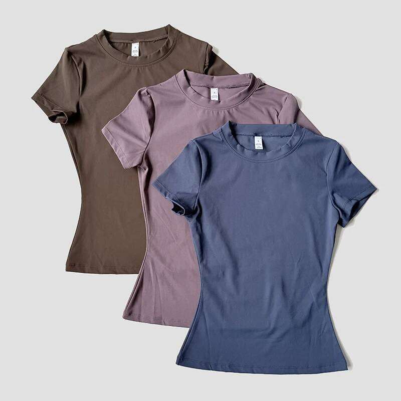 WAREBALL Sports Tops Quick-drying Ladies Tank Top Fitness Running Short Sleeve Elastic Breathable Yoga T-Shirt For Women 26Y0208