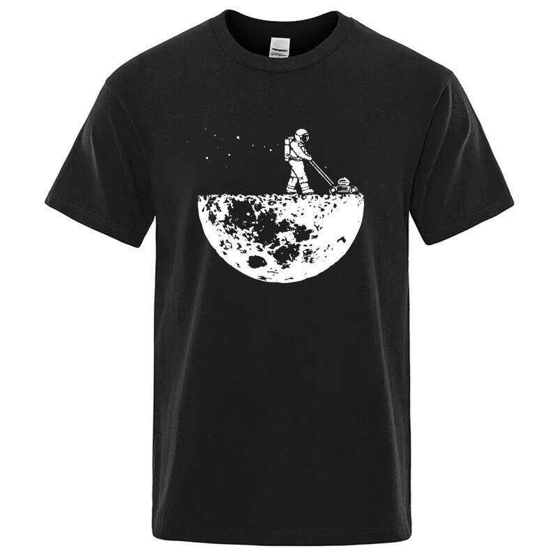 Men T-shirt High Quality100% Funny Cotton Lunar Cleaner Printing Casual Cool Loose O-neck Male for MenT-shirt Hip Hop Tees X260209