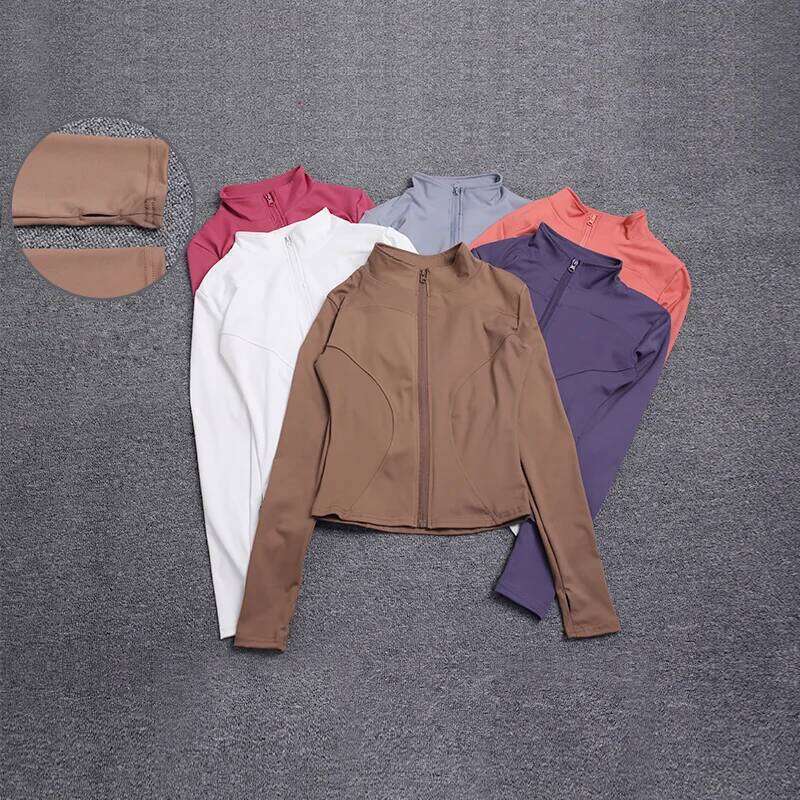 Women Sport Long Sleeve Shirt Workout Coat Gym Training Clothing Yoga Sportswear 26Y0208