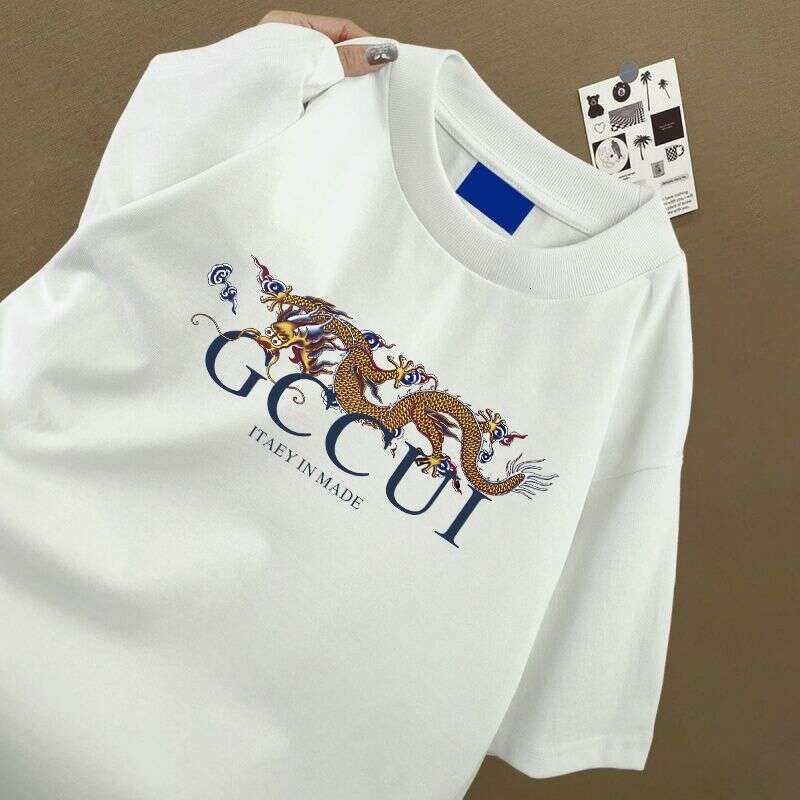 XIANYINGOU Summer Heavyweight 100% Cotton Short-Sleeve T-Shirt For Men Women, Stylish And Cool Printed Top