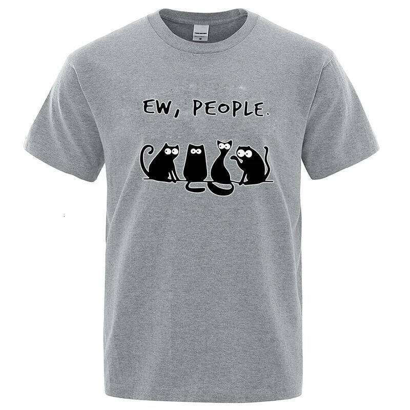 Men's T-shirt High Quality 100% Cotton Funny Cat Printed Summer Casual Loose Cool T Shirt O-Neck Male T-Shirt Tops X260209