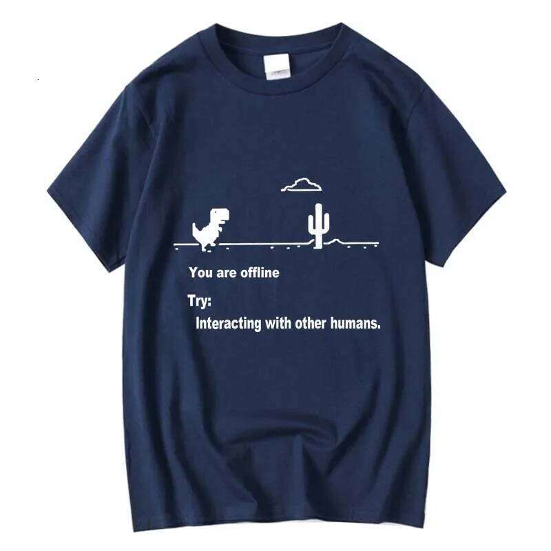 Men's High Quality 100% Cotton Funny Dinosaur Print T Shirt Loose O-neck Men Tshirt Short Sleeve T-shirt Male Tees Tops X260209