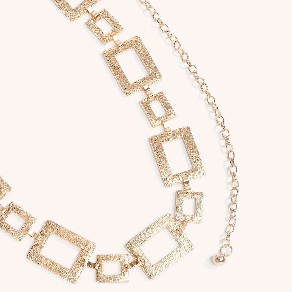 1 Piece Square Metal Ladies Waist Chain Fashion Versatile Belt Stylish Accessory for Women X260209