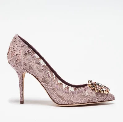 Pointed stiletto lace Pumps high heel wedding shoes comfortable 260208
