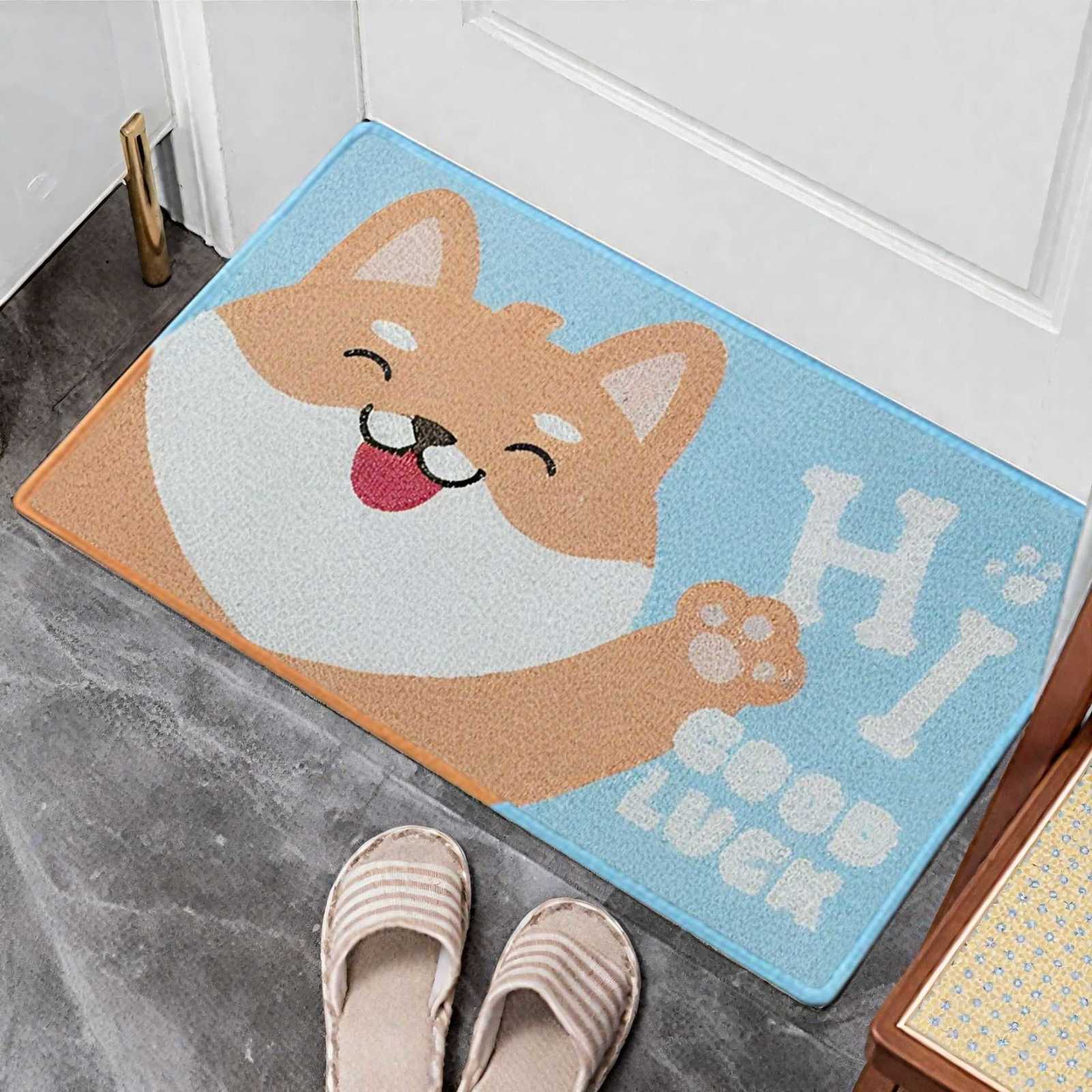 Cartoon cute non-slip strong water-absorbing entrance mat thickened entryway doormat outdoor bedroom quick-dry mat S260207