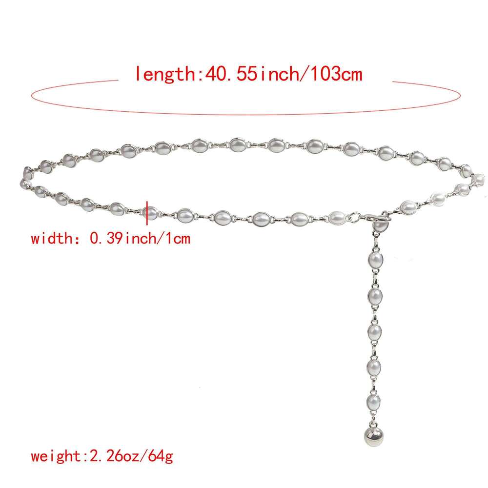 The new pearl simple everything fashion women thin waist with dress temperament chain X260209