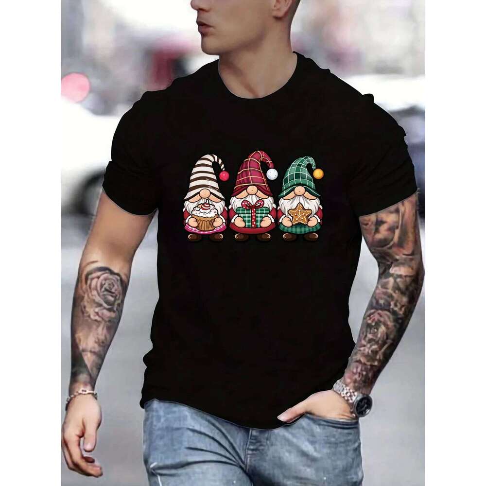 Christmas Festive Graphic T Summer Kids Clothing Men's Shirts Crew Neck Short Sleeve T-Shirts Fashion Man Clothes X260209