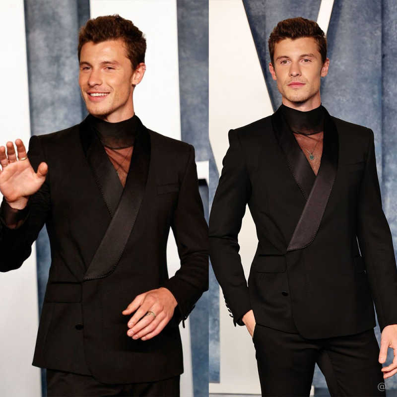 Casual Man Tuxedos 2 Pcs Jacket Pants Wedding Suit Simple Shawl Lapel Single Breasted Evening Groom Party Outfits Customized
