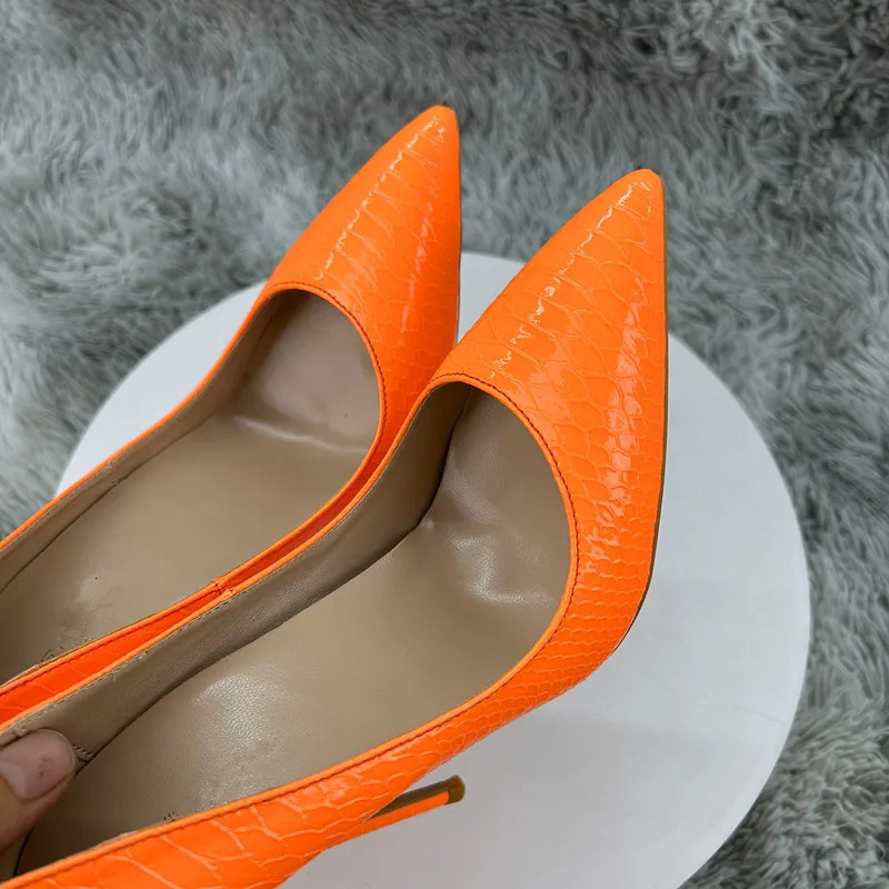 Spring Women Blue Orange Sliver 8cm10cm12cm Thin High Heels Celebrity Dress Party Pumps Female Big Size 3445 Shoes 260208