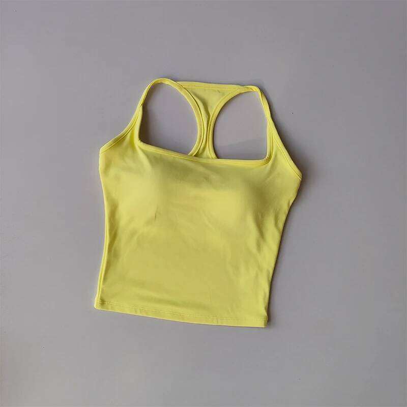Sports and Fitness Vest with Chest Pad Summer Shockproof Beauty Nude Feeling Suit Pilates Training Top Yoga Clothing 26Y0209