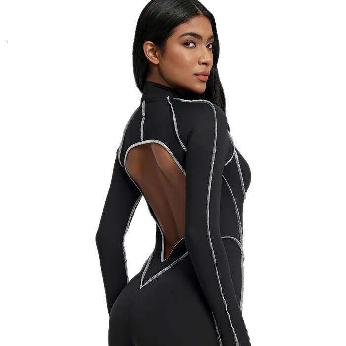 Sports Fitness Split Design One-piece Hot Girl Tight-fitting Yoga Suit with Chest Pad Breathable Amazon Dropshipping