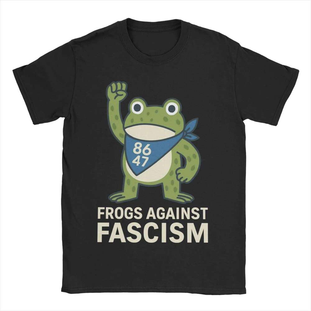 portland frog - FROGS AGAINST FASCISM T-Shirts Men Women's Crew Neck 100% Cotton T Shirt Short Sleeve Tees Gift Idea Tops X260209