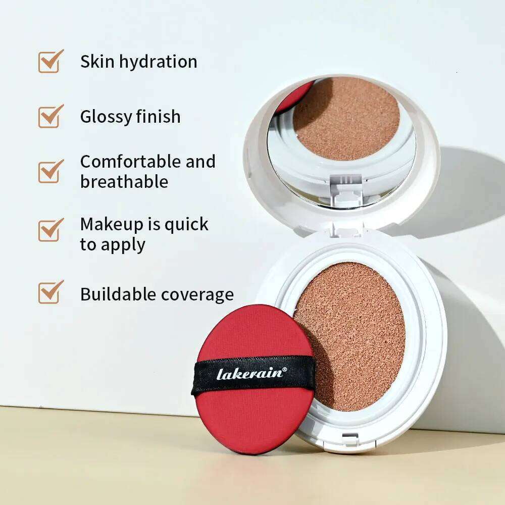 Glow CC Cream Cushion Natural Concealer Whitening Long-lasting Moisturizing Oil Control Foundation Face Base Makeup Cosmetic 26L0209