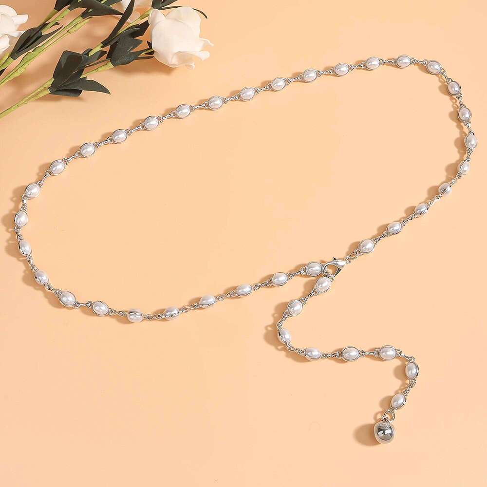 The new pearl simple everything fashion women thin waist with dress temperament chain X260209