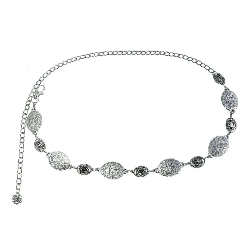 Bohemian Retro Disc Pendant Waist Chain Women Fashion Metal Belt Accessory for Dresses Ethnic Style Jewelry X260209
