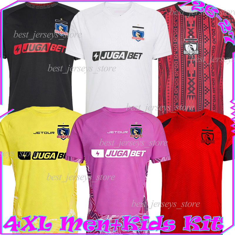 4XL 2026/27 Colo Colo CORREA Soccer Jerseys chile CEPEDA V.PIZARRO AQUINO BOLADOS OROZ VIDAL VEGAS RODRIGUEZ MENDEZ men kids kit socks set retro 1997 98 Football Shirts