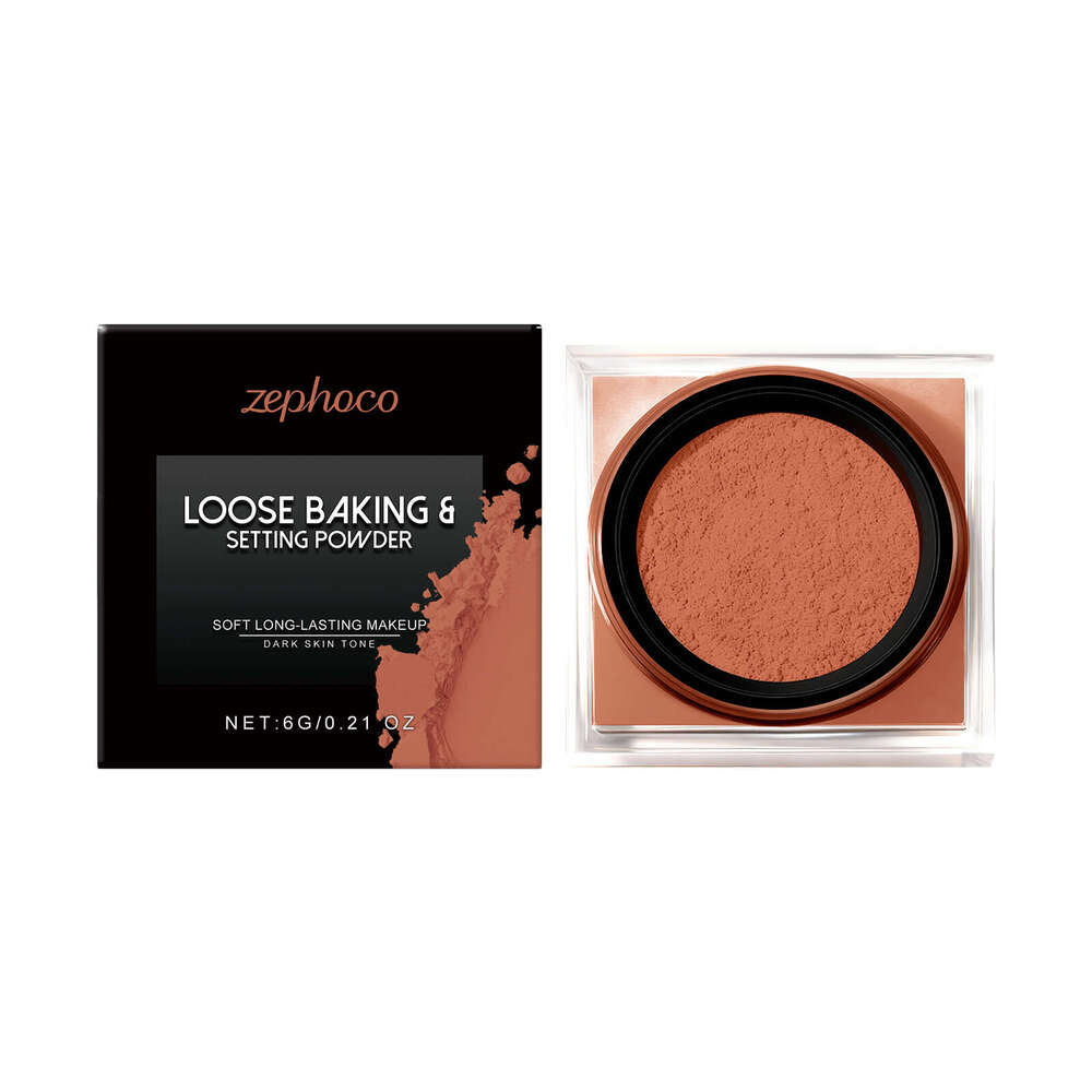 Zephoco Deep Skin Tone Setting Lightweight Natural Fit Delicate Soft Loose Powder Not Easy to Fall Off