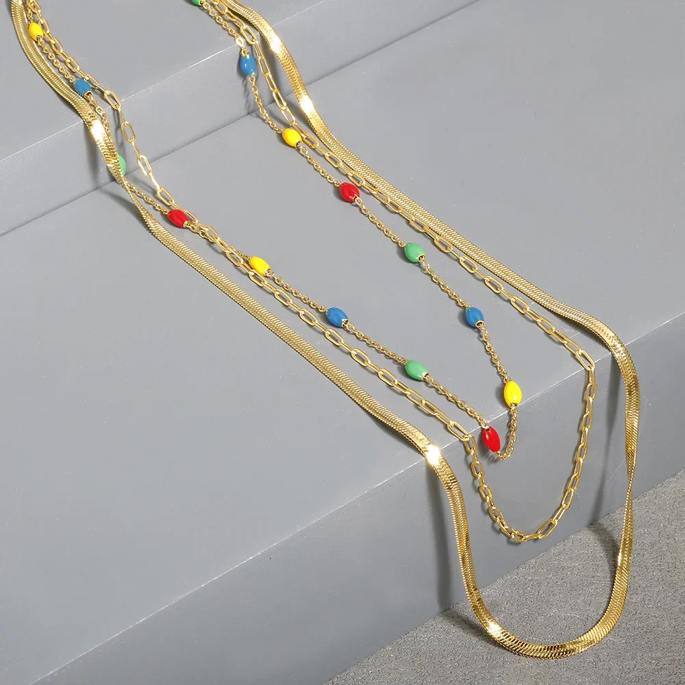 Stainless Steel Vintage Textured Delicate Necklace 260124