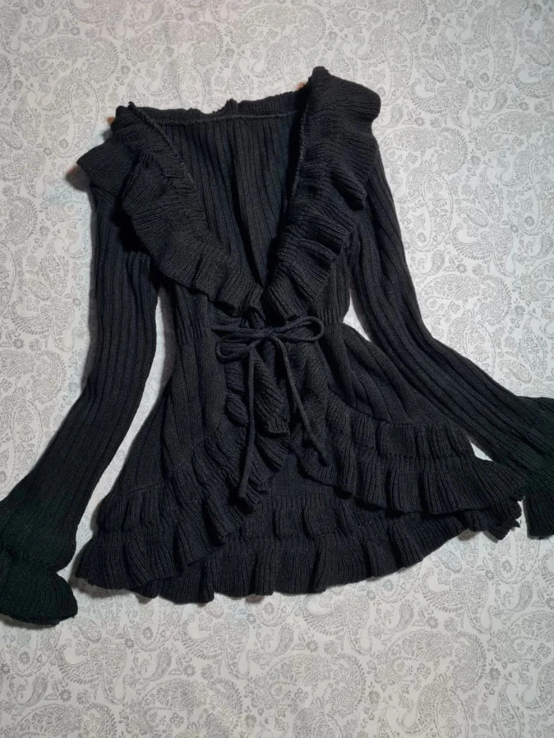 Acrylic Y2k Knitted Sweater Women Fashion Aesthetics Solid color Versatile Gothic Streetwear Casual Long sleeved Top 260120