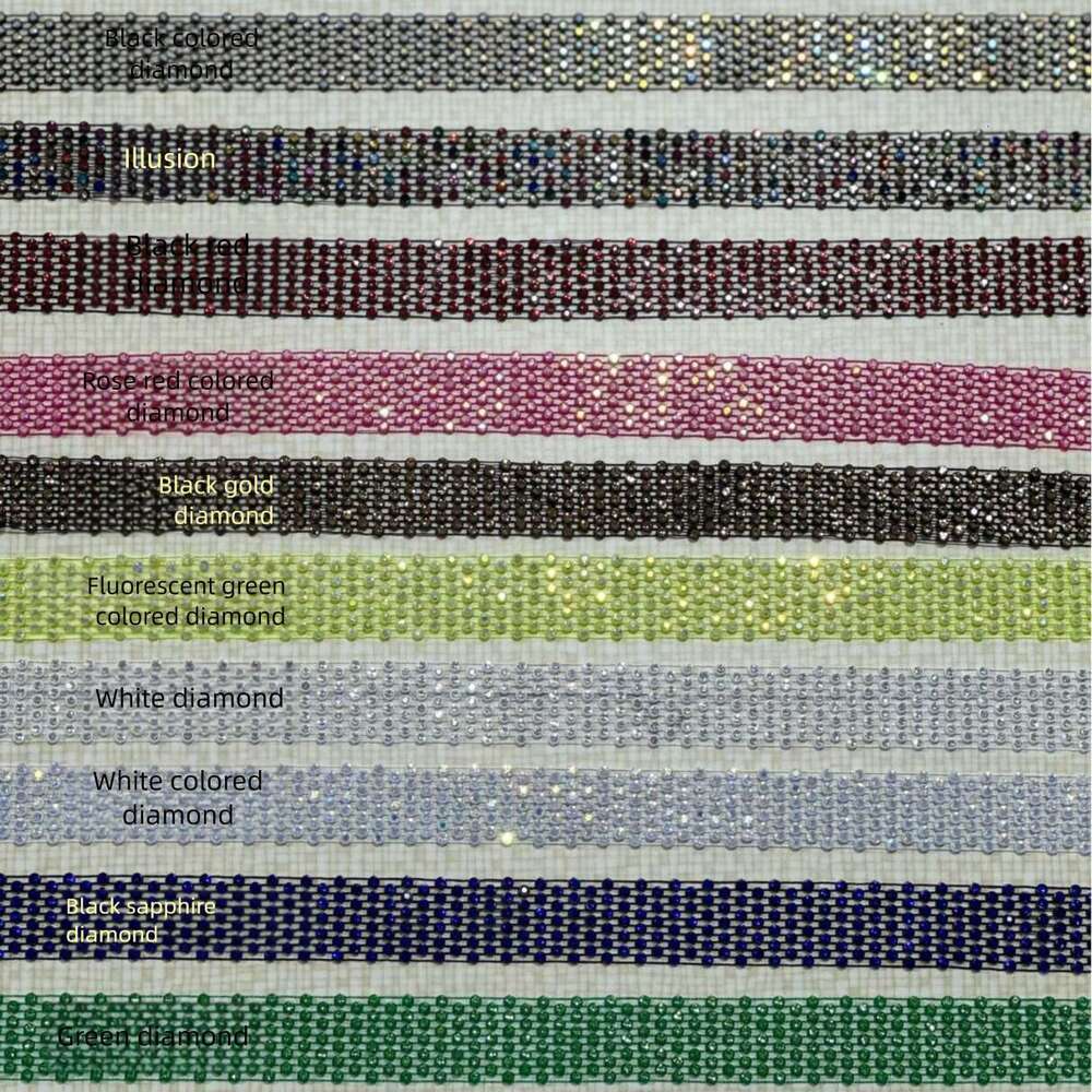 European and American Accessories Personality Mesh Trendy Inlaid with Rhinestones Hot Girl Tie Rhinestone Sequins 130cm