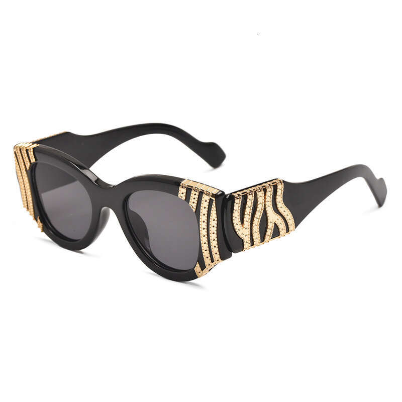 Retro leopard print sunglasses Heavy Metal Style Suitable for beach trips and shopping