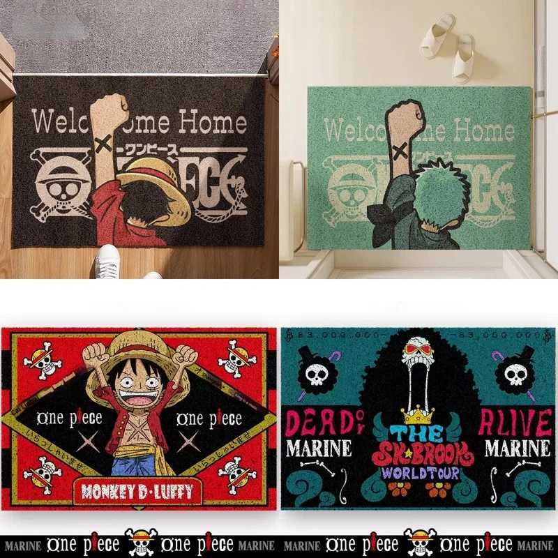 ONE PIECE Anime Cartoon Home Entrance Silk Circle Floor Mat Cuttable Pvc Floor Door Mats Non-Slip Washable Mat Carpe S260207